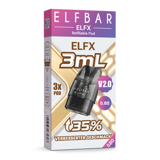 ELFBAR ELFX V2.0 Refillable Pod 3er Pack  (Leer Pod) Ohm: 0.8 3ml