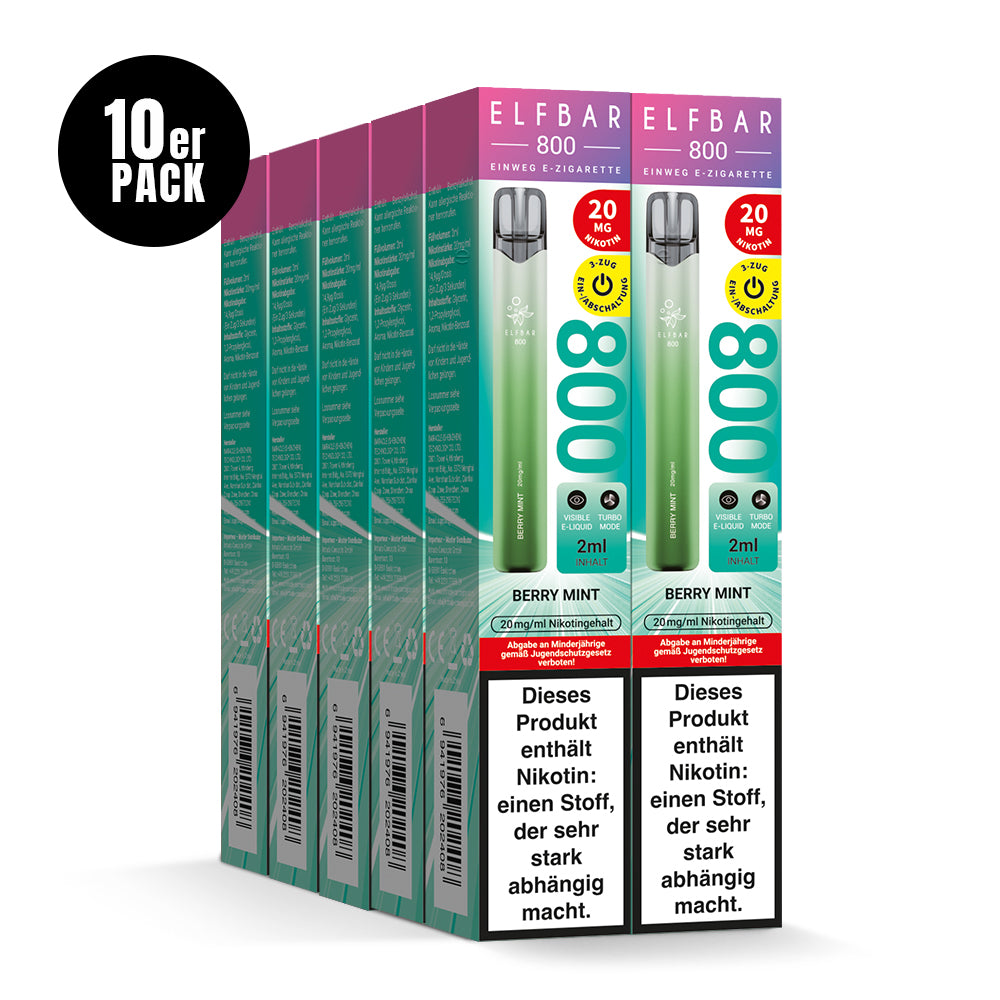 E-Zigarette Elfbar 800 Berry Mint 20mg Nikotin