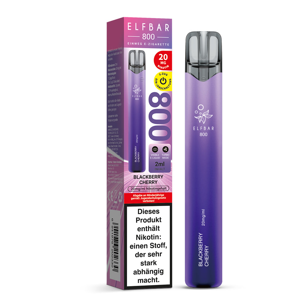 E-Zigarette Elfbar 800 Blackberry Cherry 20mg Nikotin
