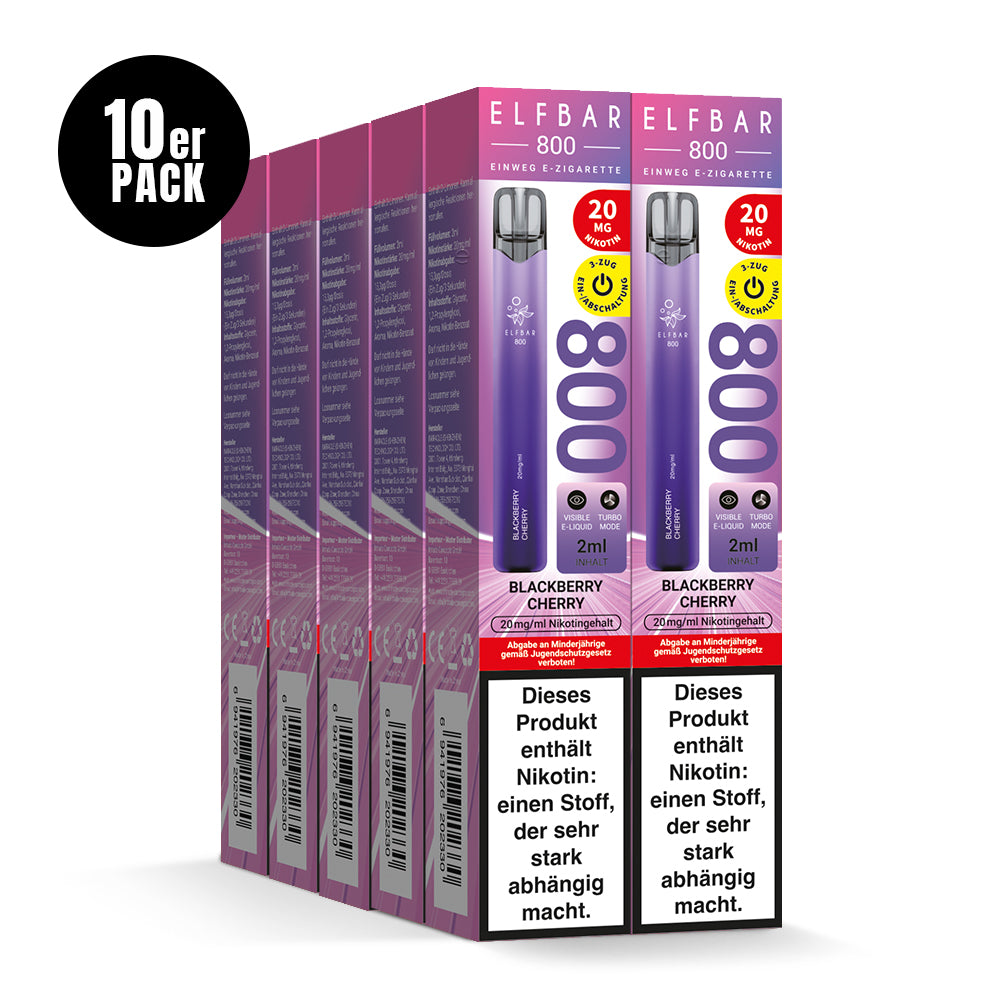 E-Zigarette Elfbar 800 Blackberry Cherry 20mg Nikotin