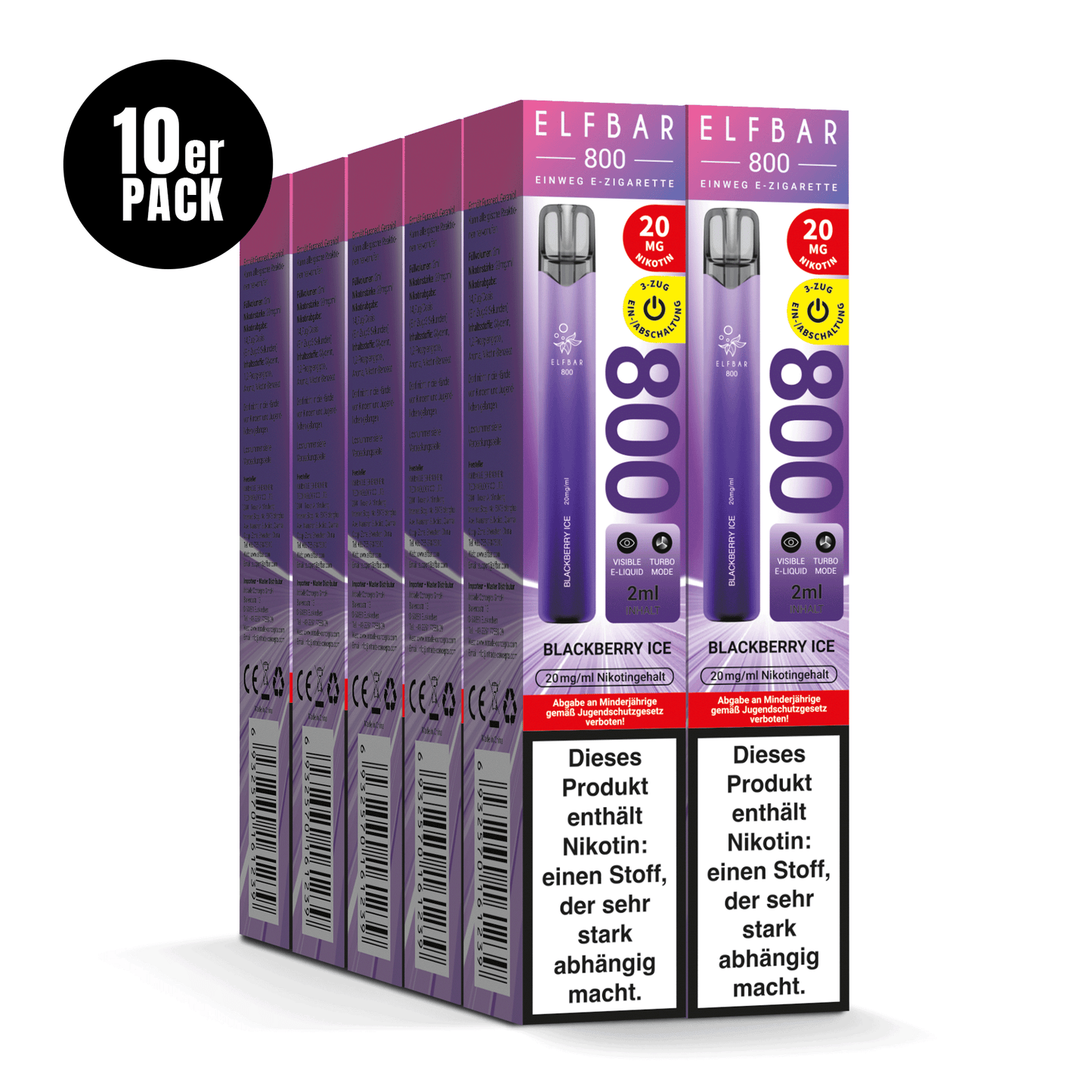 E-Zigarette Elfbar 800 Blackberry Ice 20mg Nikotin