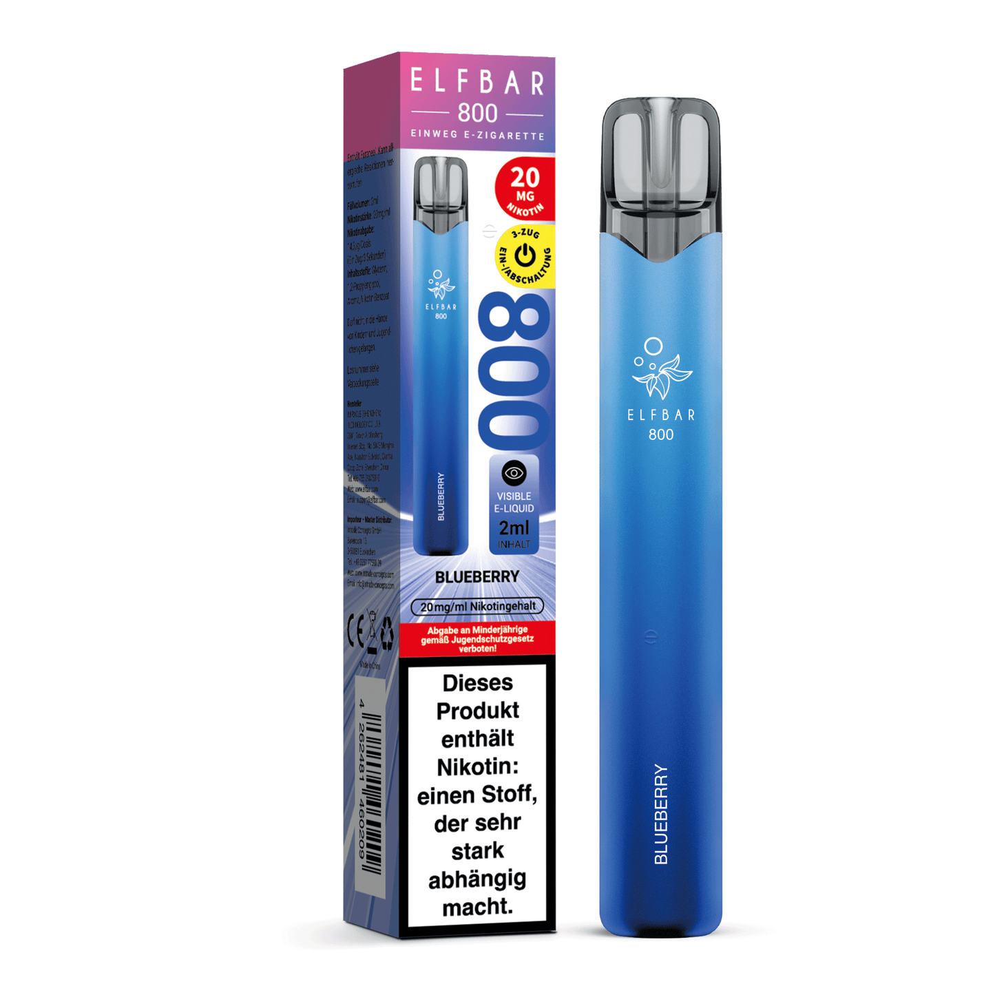 E-Zigarette Elfbar 800 Blueberry 20mg Nikotin