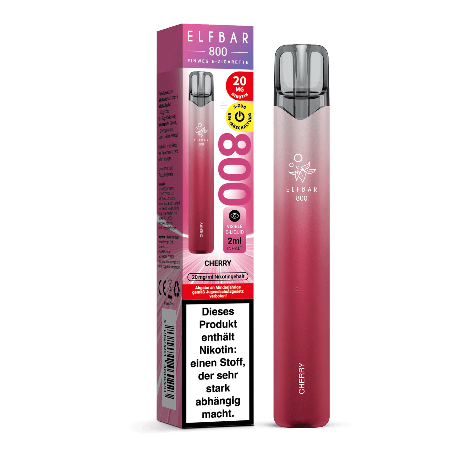 E-Zigarette Elfbar 800 Cherry 20mg Nikotin