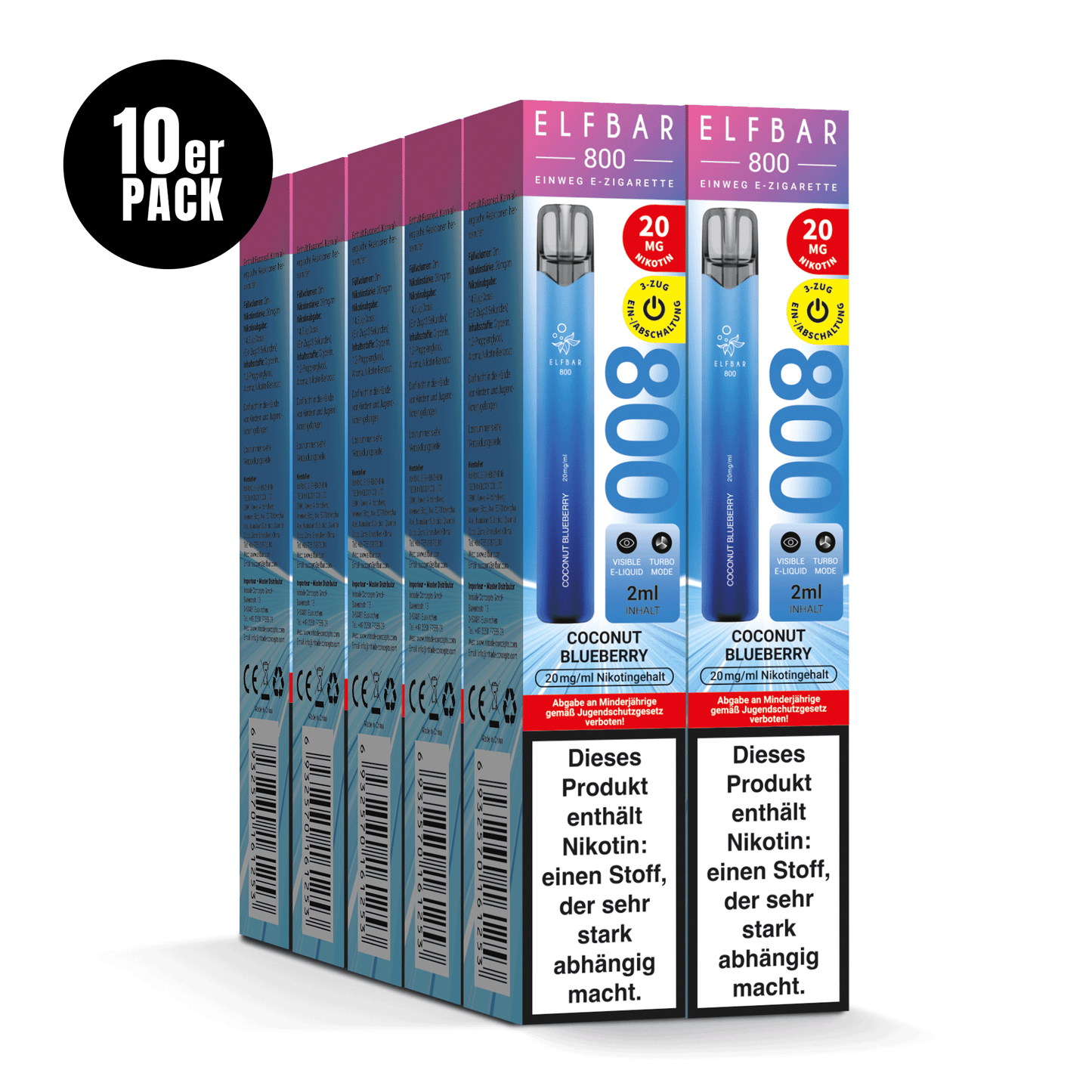 E-Zigarette Elfbar 800 Coconut Blueberry 20mg Nikotin