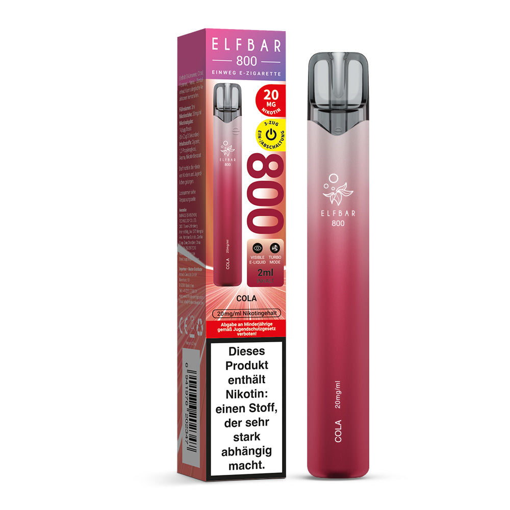 E-Zigarette Elfbar 800 Cola 20mg Nikotin