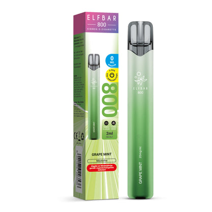 E-Zigarette Elf Bar Grape Mint 0mg NIKOTINFREI 800