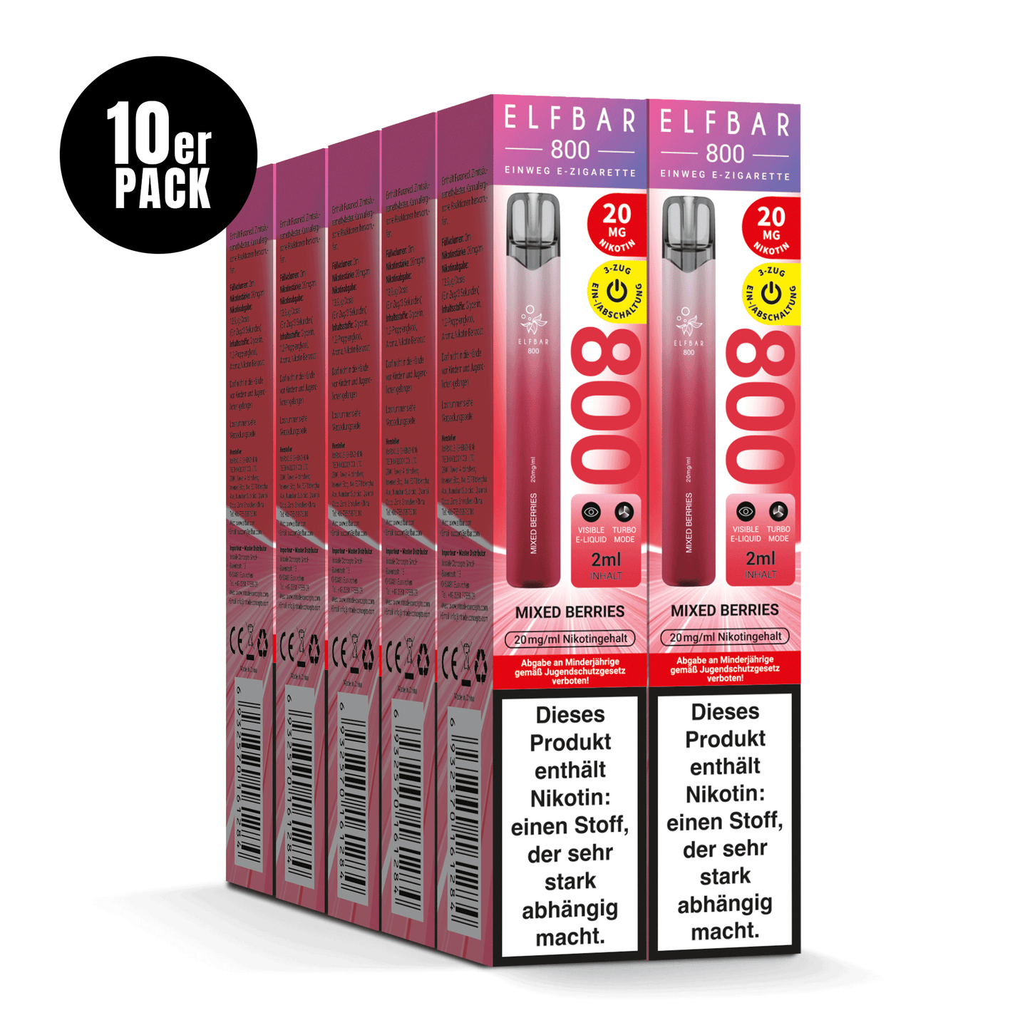 E-Zigarette Elfbar 800 Mixed Berries 20mg Nikotin