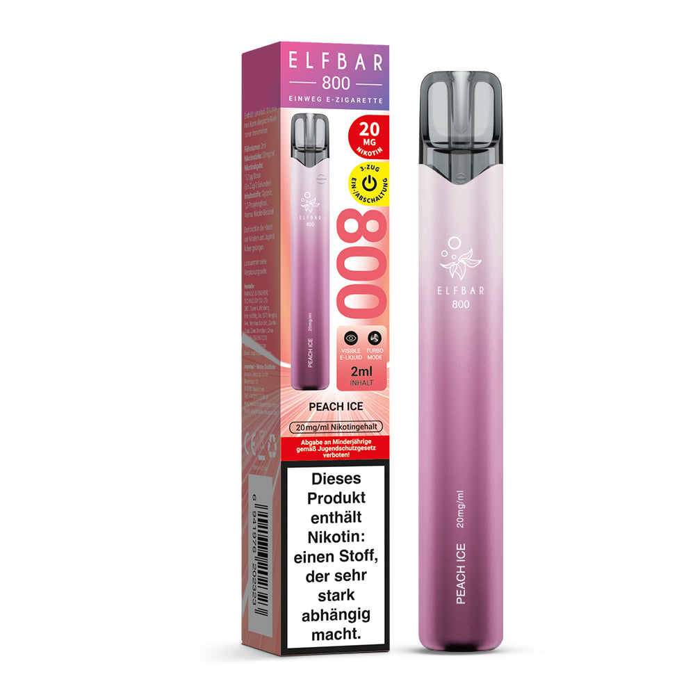 E-Zigarette Elfbar 800 Peach Ice 20mg Nikotin