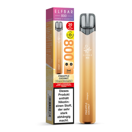 E-Zigarette Elfbar 800 Pineapple Coconut 20mg Nikotin