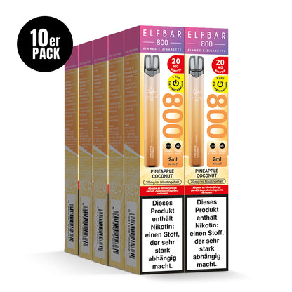 E-Zigarette Elfbar 800 Pineapple Coconut 20mg Nikotin