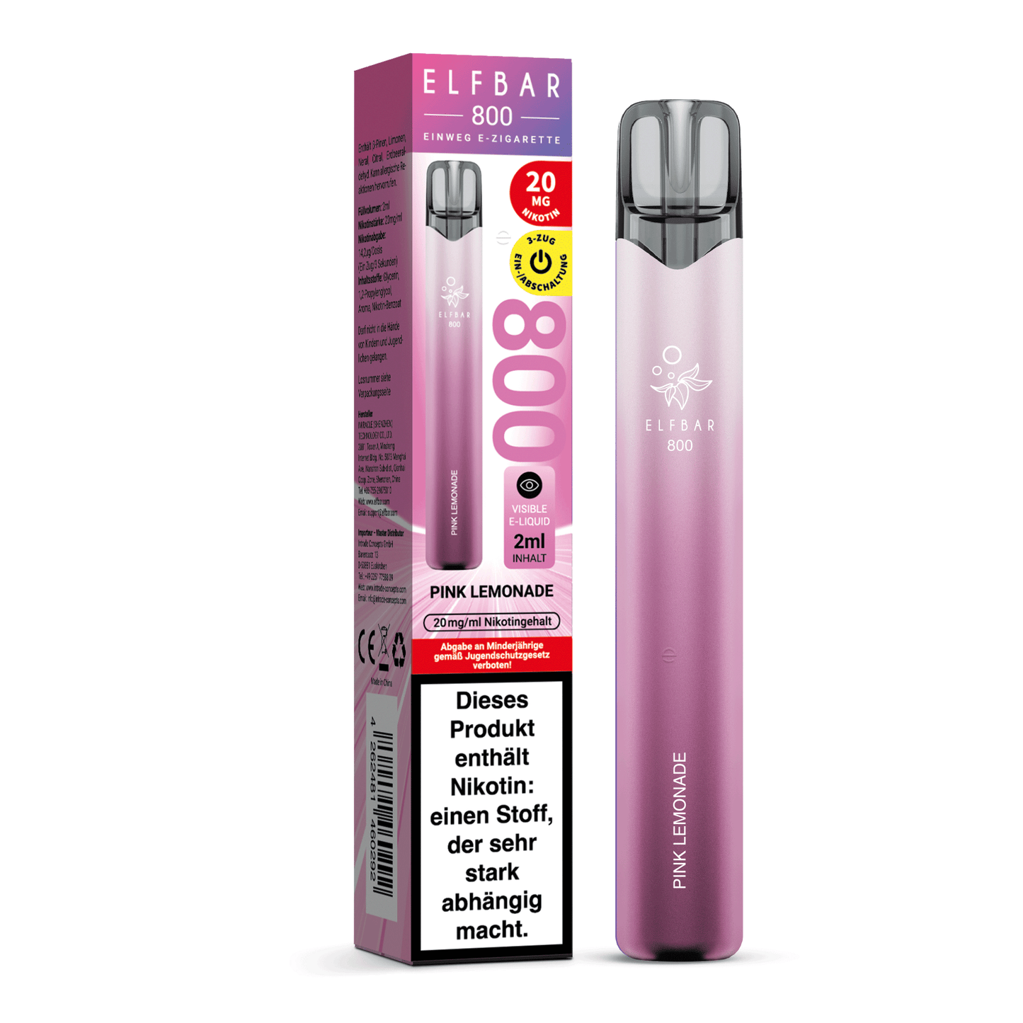E-Zigarette Elfbar 800 Pink Lemonade 20mg Nikotin