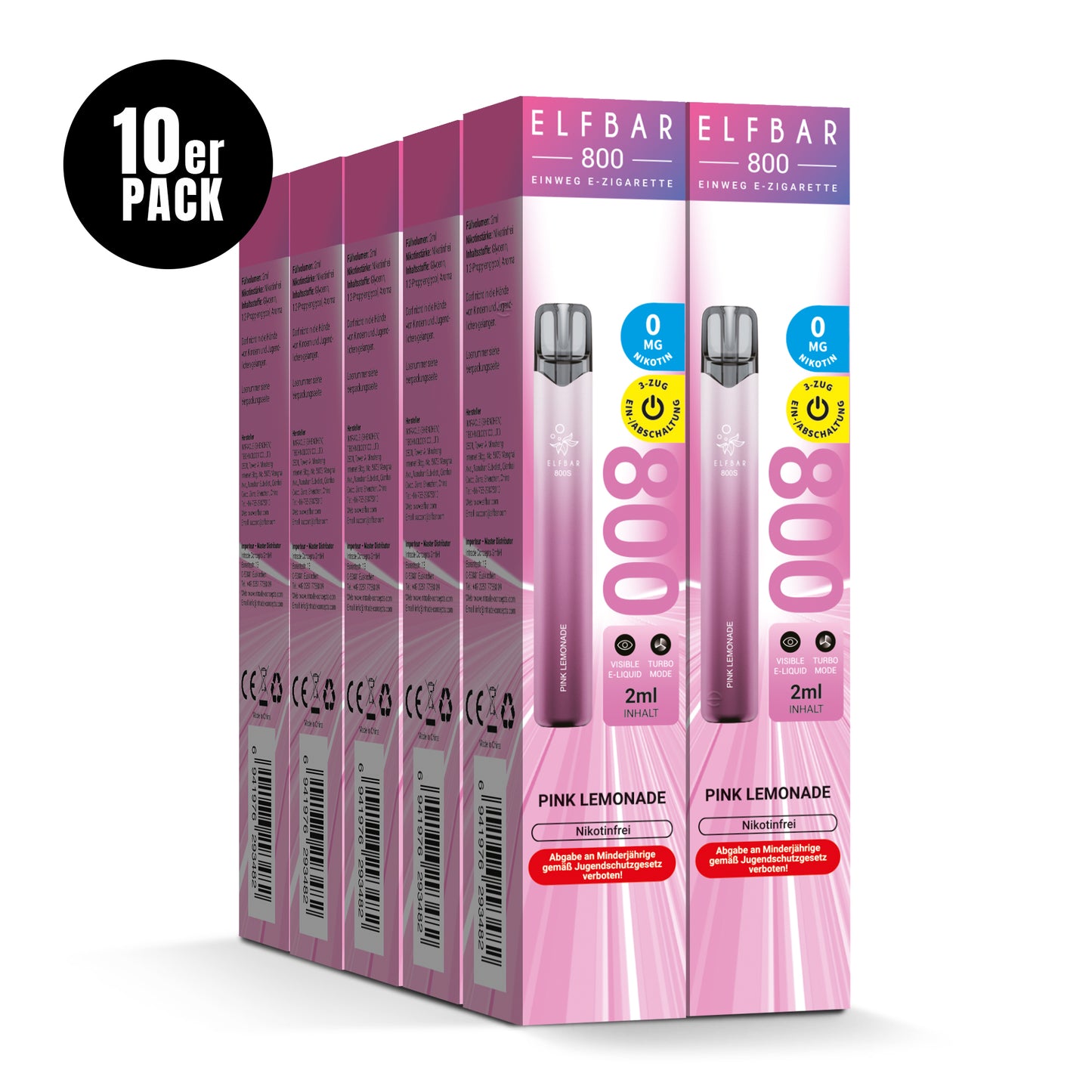 E-Zigarette Elfbar 800 Pink Lemonade 0mg NIKOTINFREI