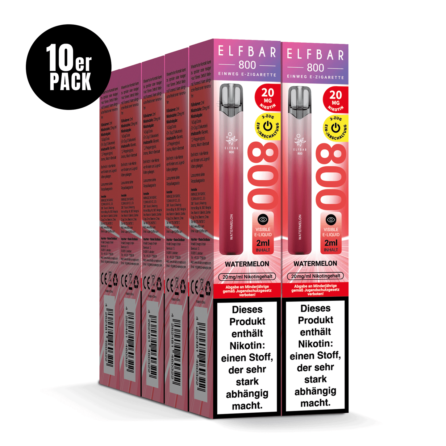 E-Zigarette Elfbar 800 Watermelon 20mg Nikotin