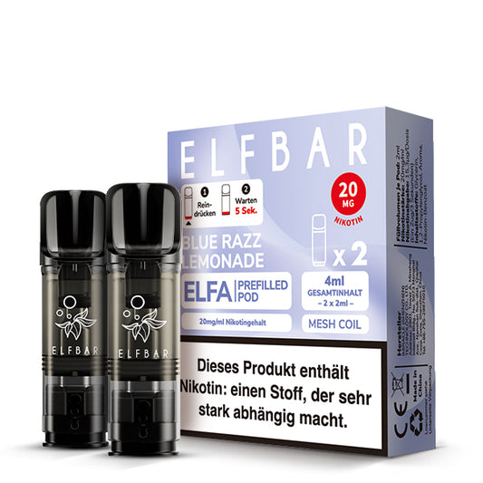 Elfbar Prefilled Pod ELFA Blue Razz Lemonade 20mg Nikotin 600