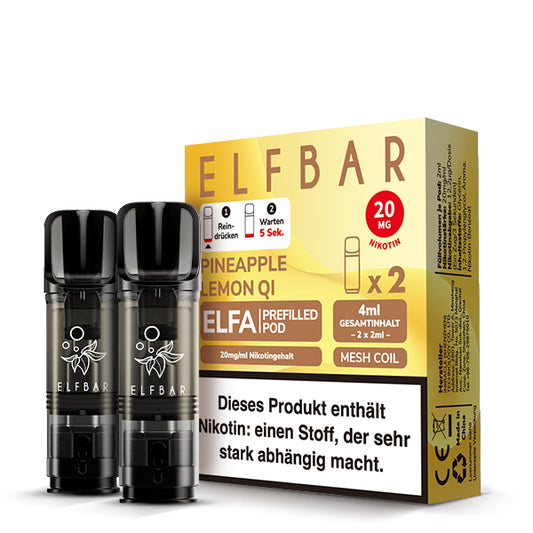 Elfbar Prefilled Pod ELFA Pineapple Lemon QI 20mg Nikotin 600