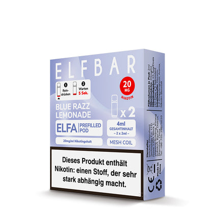 Elfbar Prefilled Pod ELFA Blue Razz Lemonade 20mg Nikotin 600