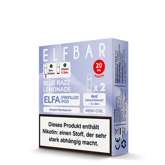Elfbar Prefilled Pod ELFA Blue Razz Lemonade 20mg Nikotin 600
