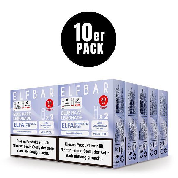 Elfbar Prefilled Pod ELFA Blue Razz Lemonade 20mg Nikotin 600