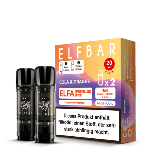 Elf Bar ELFA CP Prefilled Pod Cola Orange 20mg Nikotin 600