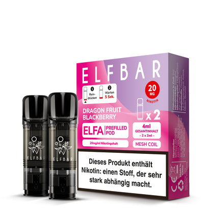 Elfbar Prefilled Pod ELFA Dragon Fruit Blackberry 20mg Nikotin 600