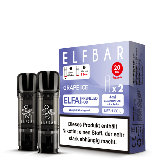 Elf Bar ELFA CP Prefilled Pod Grape Ice 20mg Nikotin 600