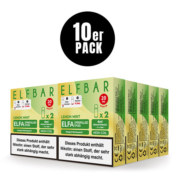 Elf Bar ELFA CP Prefilled Pod Lemon Mint 20mg Nikotin 600
