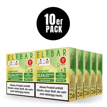 Elf Bar ELFA CP Prefilled Pod Lemon Mint 20mg Nikotin 600