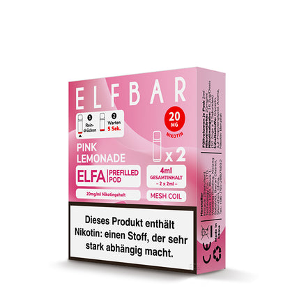 Elfbar Prefilled Pod ELFA Pink Lemonade 20mg Nikotin 600