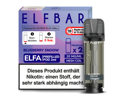 Elfbar Prefilled Pod ELFA Blueberry Snoow 20mg Nikotin 600