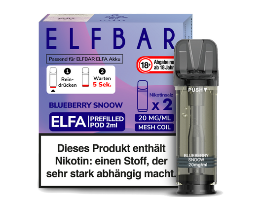 Elfbar Prefilled Pod ELFA Blueberry Snoow 20mg Nikotin 600