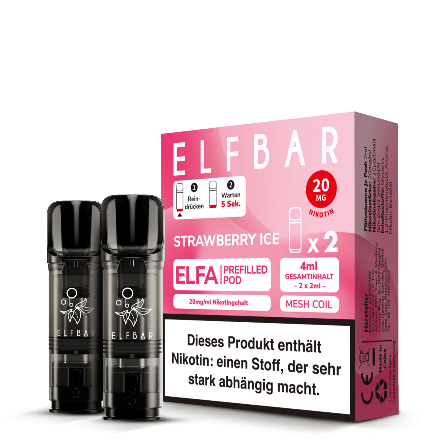 Elf Bar ELFA CP Prefilled Pod Strawberry Ice 20mg Nikotin 600