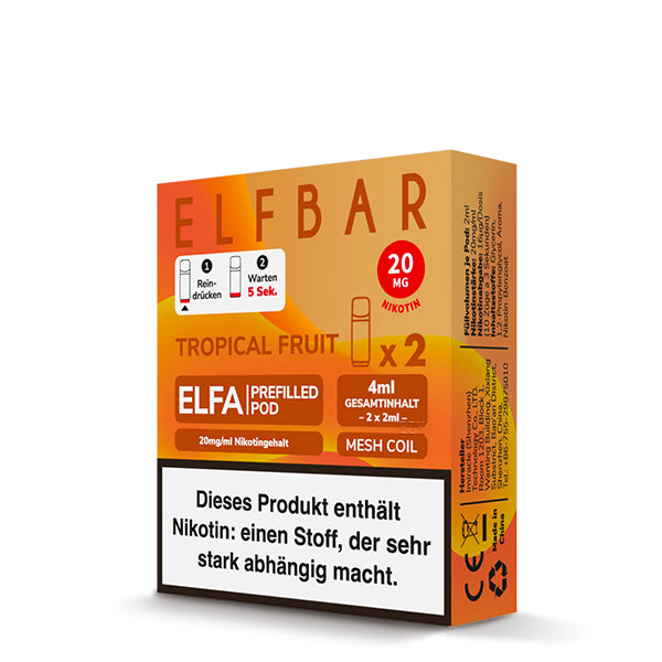Elfbar Prefilled Pod ELFA Tropical Fruit 20mg Nikotin 600