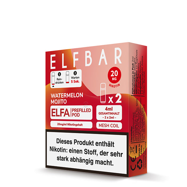 Elf Bar ELFA CP Prefilled Pod Watermelon Mojito 20mg Nikotin 600