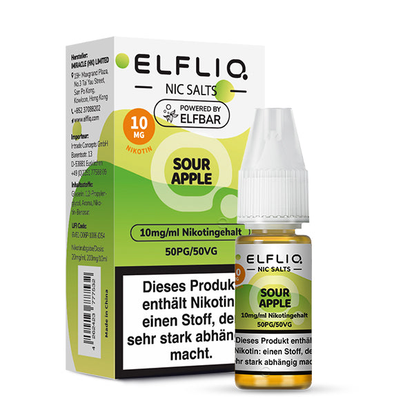Elfbar ELFLIQ 10mg/ml Nikotinsalz Liquid Sour Apple