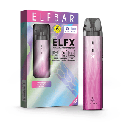 Elfbar ELFX Refillable Kit Silver Pink