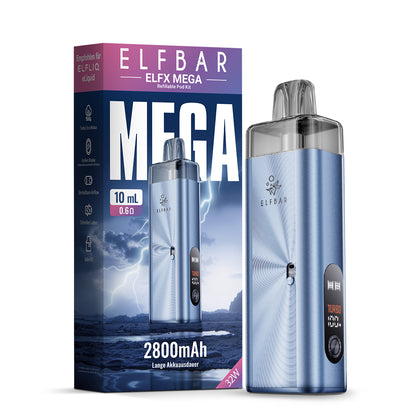 Elfbar ELFX MEGA Refillable Pod Kit 0.6 Ohm Cyan