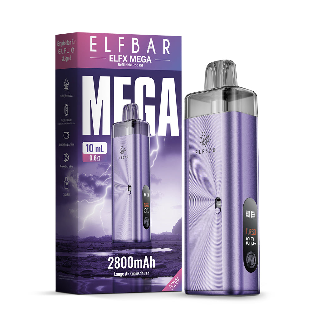 Elfbar ELFX MEGA Refillable Pod Kit 0.6 Ohm Purple