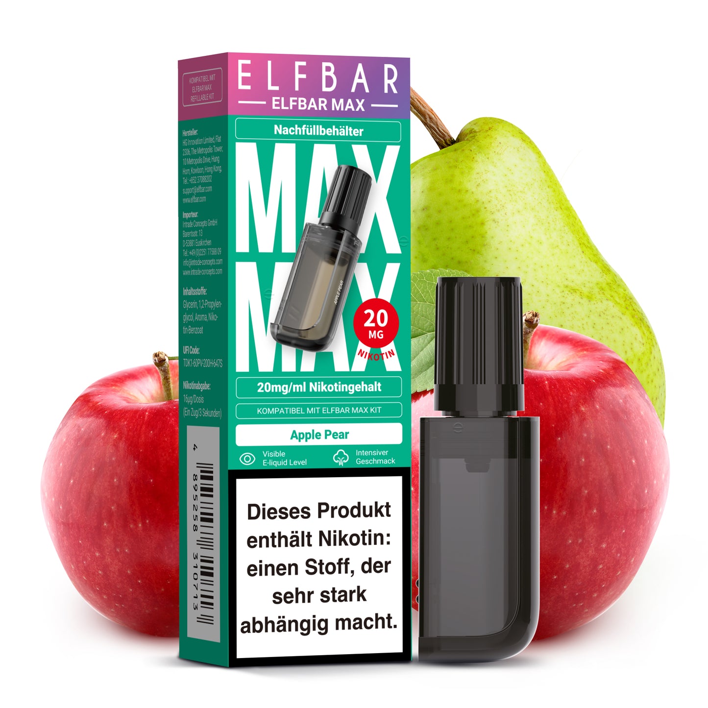 Elfbar Max Refill Container Apple Pear 20mg Nikotin 10ml Liquid