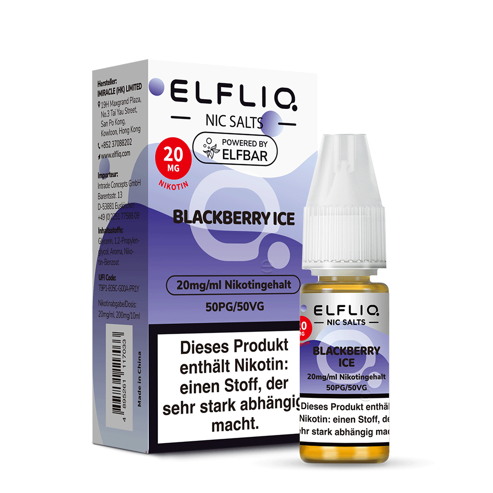 Elfbar ELFLIQ 20mg/ml Nikotinsalz Liquid Blackberry Ice