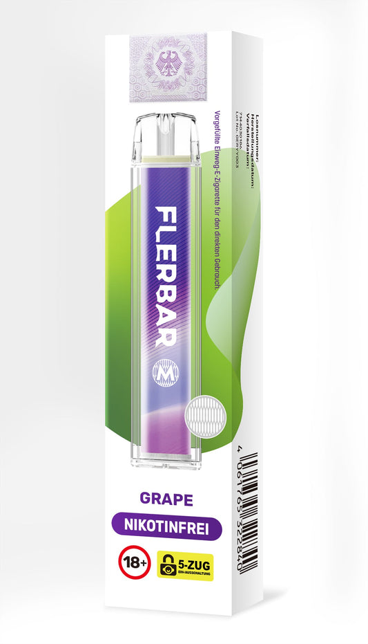 E-Zigarette Flerbar Grape 0mg Nikotinfrei 600