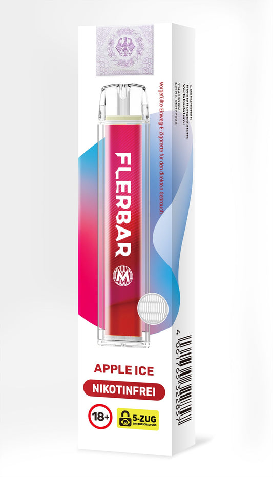 E-Zigarette Flerbar Apple Ice 0mg Nikotinfrei 600