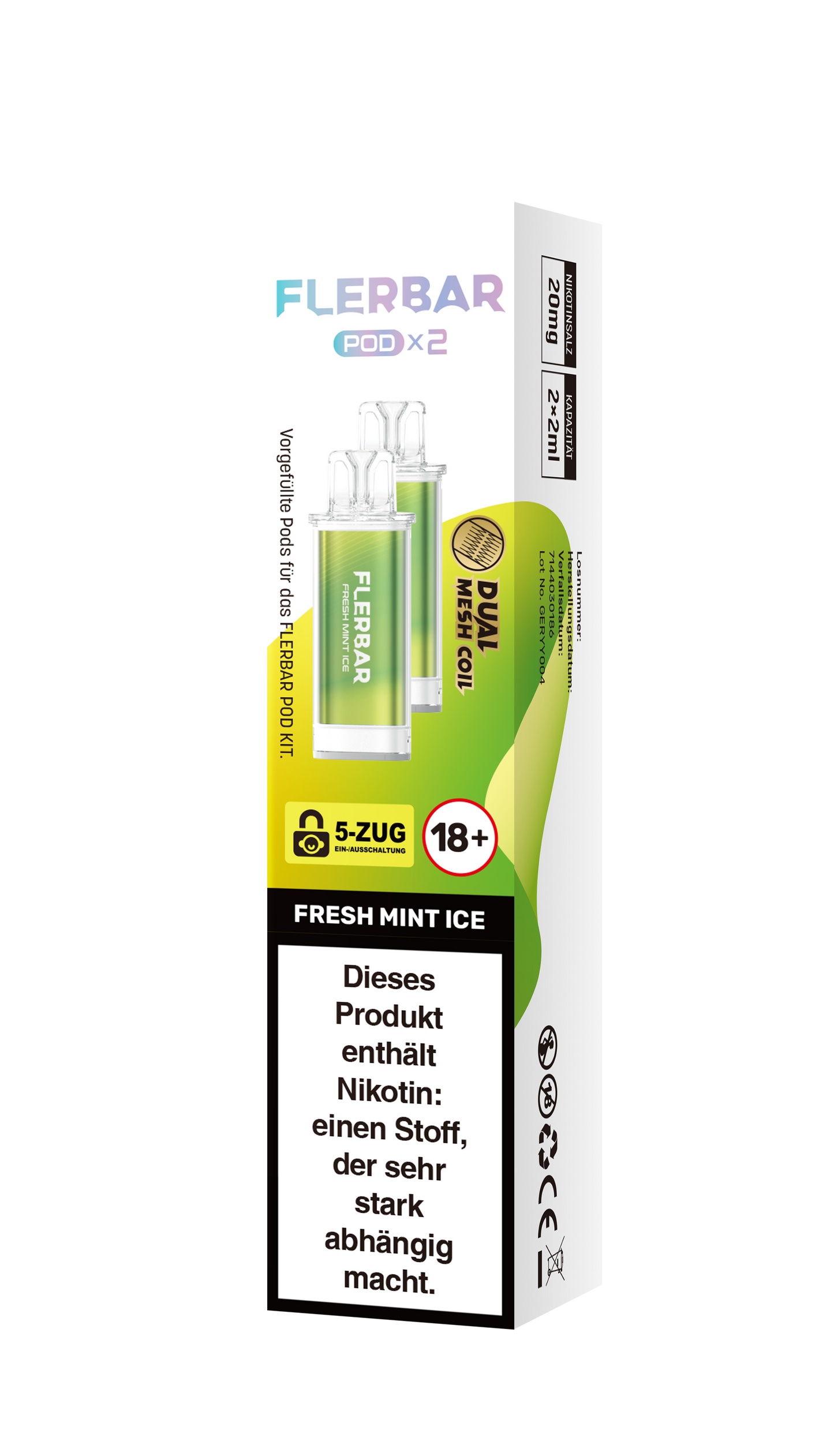 Flerbar Prefilled Pod Fresh Mint Ice 20mg Nikotin 600