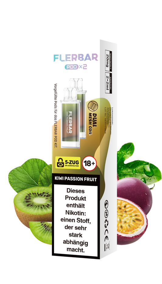 Flerbar Prefilled Pod Kiwi Passionfruit 20mg Nikotin 600