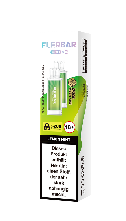 Flerbar Prefilled Pod Lemon Mint 20mg Nikotin 600