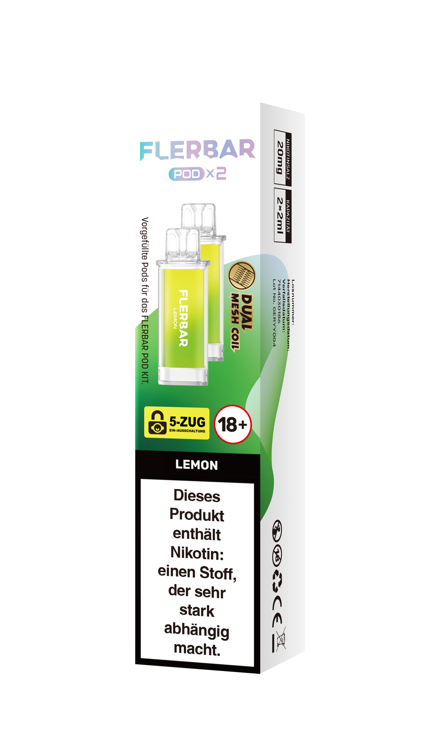 Flerbar Prefilled Pod Lemon 20mg Nikotin 600