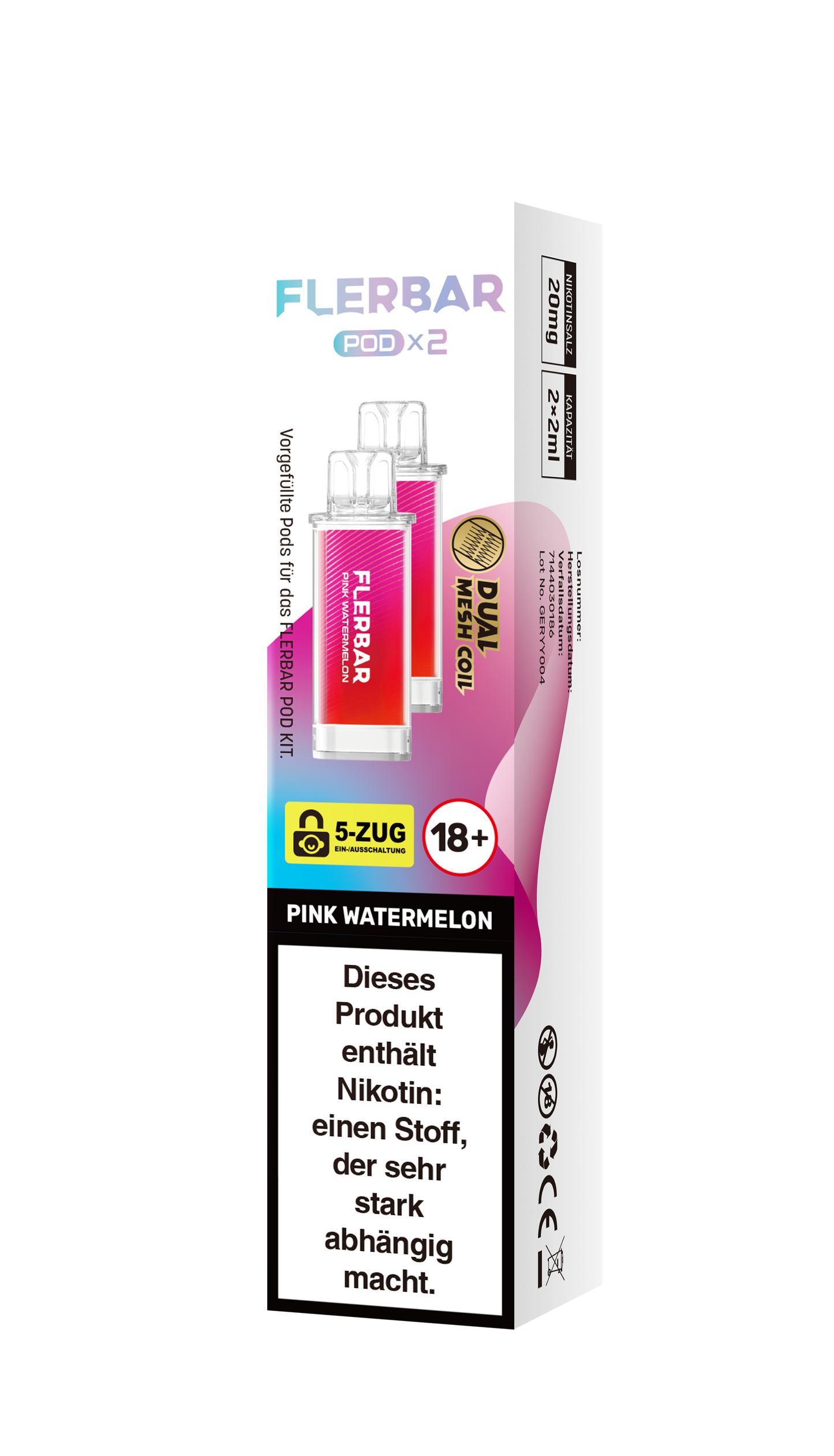 Flerbar Prefilled Pod Pink Watermelon 20mg Nikotin 600