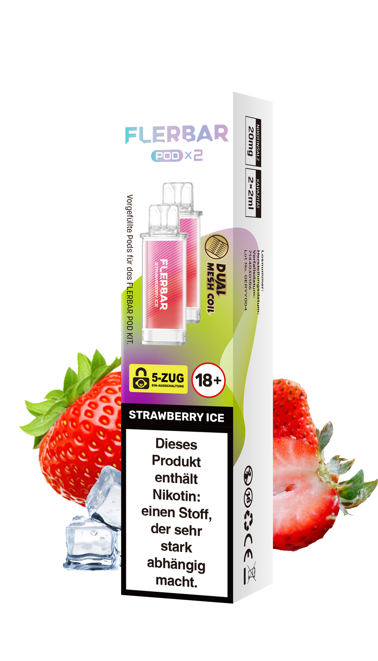 Flerbar Prefilled Pod Strawberry Ice 20mg Nikotin 600