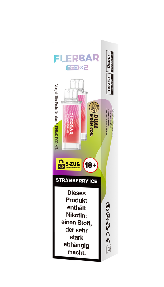 Flerbar Prefilled Pod Strawberry Ice 20mg Nikotin 600