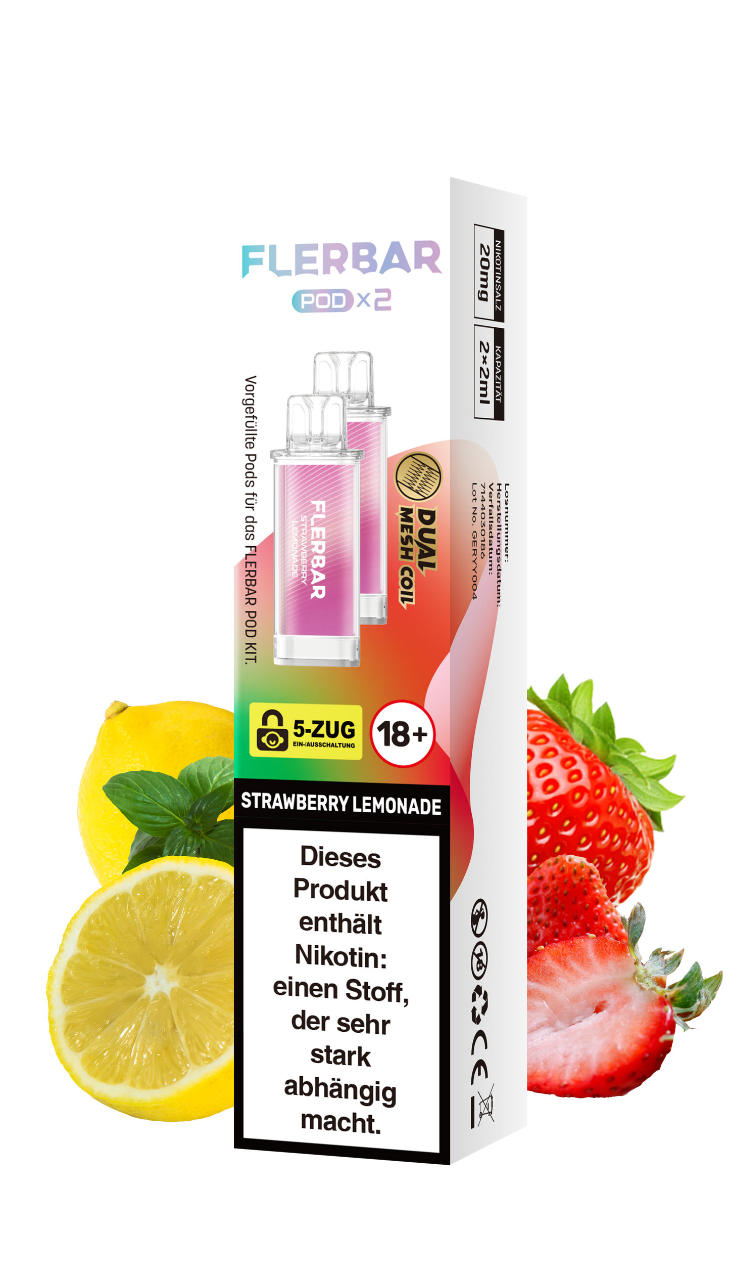 Flerbar Prefilled Pod Strawberry Lemonade 20mg Nikotin 600