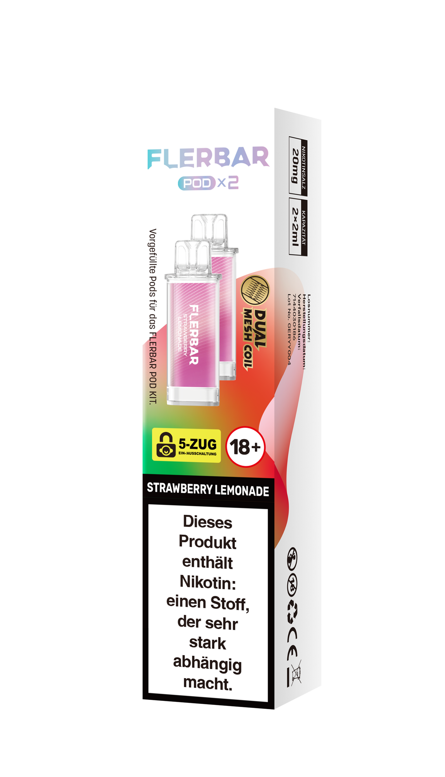 Flerbar Prefilled Pod Strawberry Lemonade 20mg Nikotin 600